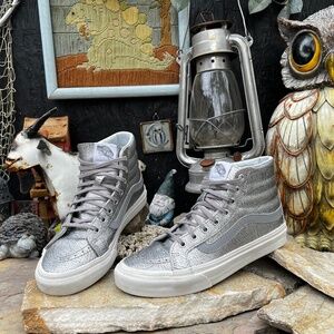 Vans Silver Crome Sk8 Hi-Top Sneakers